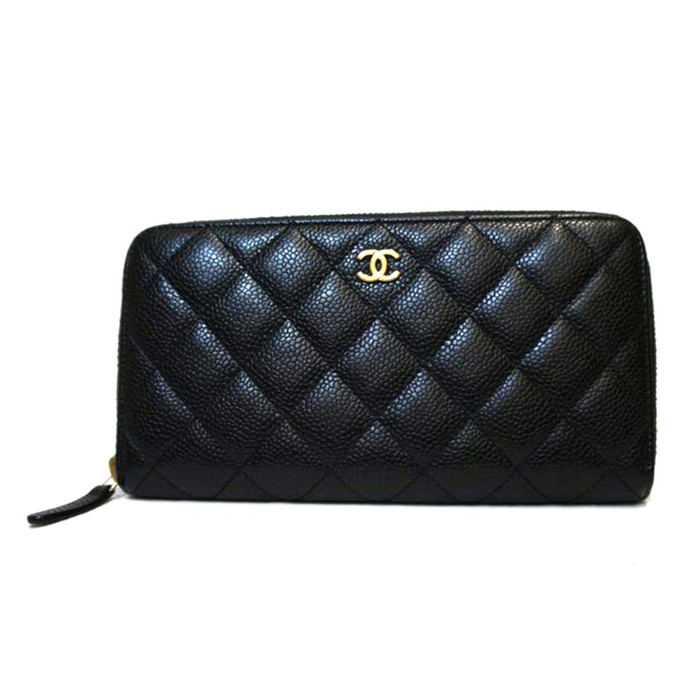 Chanel Matelasse Round Wallet Bag Black
